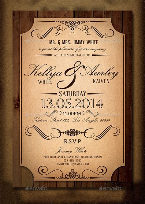 Vintage Wedding Invitation Designs And Examples 17 In Psd Ai Eps
