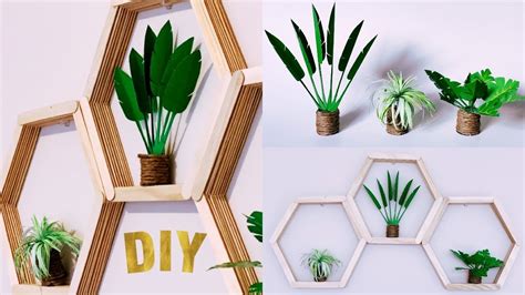 Diy Popsicle Stick Decor Ideas Miniature Plant Creation Wall