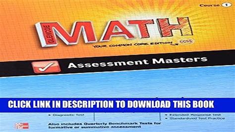 Book Pdf Glencoe Math Assessment Masters Ccss Common Core Edition