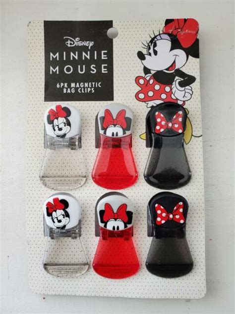 Disney Minnie Mouse 6 Pack Magnetic Bag Chip Clips For Sale Online Ebay