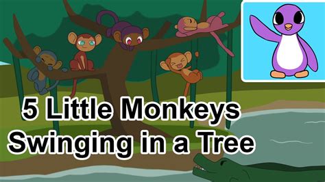 5 Monkeys Swinging In A Tree Letter G Decoration