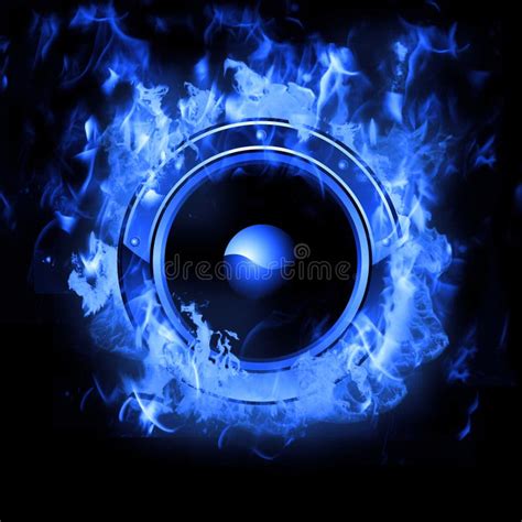 Burning Speaker With Real Flames Effect Stock Illustration