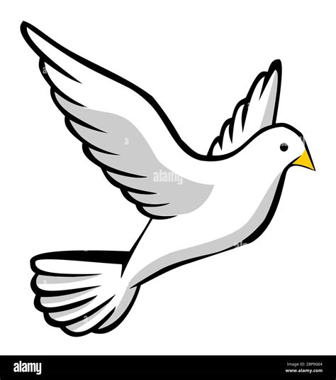 Dove Peace White Fly Spirit Heaven Bird Illustration Stock Photo Alamy