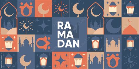 Ramadan Kareem Mosque Islamic Greeting Card Template With Ramadan For