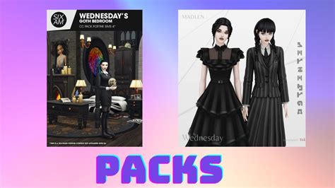 Pack Da Quartafeira Wandinha Wednesday Addams The Sims 4 Youtube