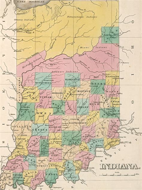 Tippecanoe And Treaties Too A Historical Map Of Indiana Historical