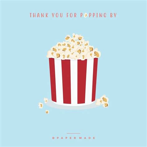 Thank You For Popping By 🍿 Digitalartwork Greetingcards Popcorn