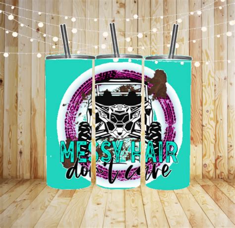 messy hair don t care sublimation tumbler transfer southern designs and transfers