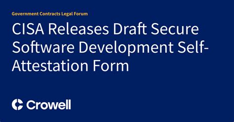 Cisa Releases Draft Secure Software Development Self Attestation Form