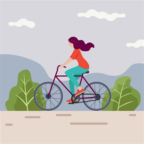 Riding A Bike Vector Illustration 216174 Vector Art At Vecteezy