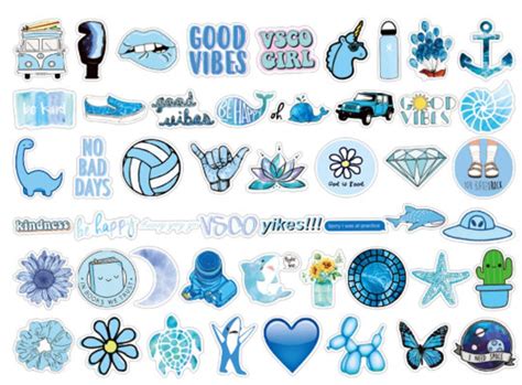 Vsco Girls Stickers Good Vibes Light Blue Stickers For Etsy