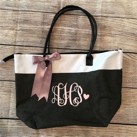 Personalized Or Monogrammed Tote Bag For Bridesmaids Teachers
