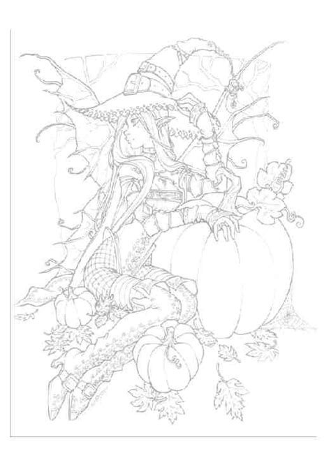 Samhain Witch Coloring Pages Drawings Art