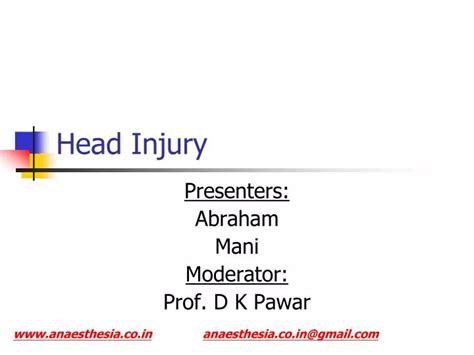 Ppt Head Injury Powerpoint Presentation Free Download Id1451492