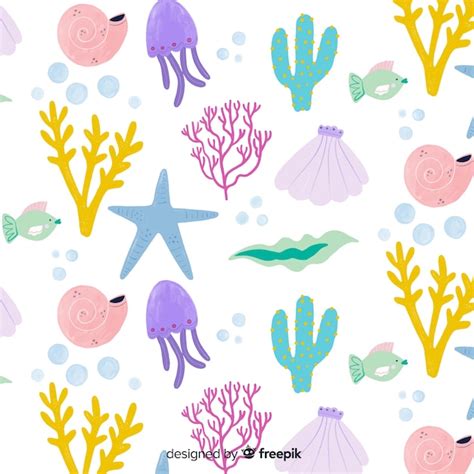 Hand Drawn Pastel Color Coral Background Free Vector