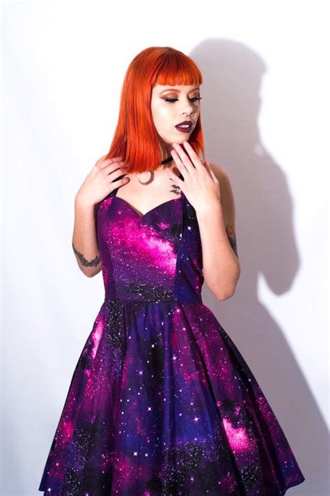 Purple Galaxy Dress Space Print By Cyanidekissx On Etsy