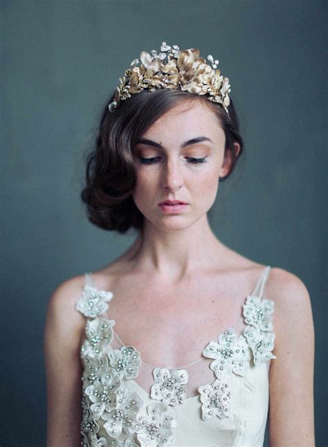 A crown is a circular ornament, usually made of gold and jewels, which a king or queen wears on their head at official ceremonies. 33 Royal Wedding Worthy Bridal Crowns - Chic Vintage ...