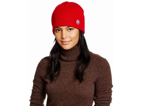 Canada Goose Merino Wool Beanie In Red Lyst