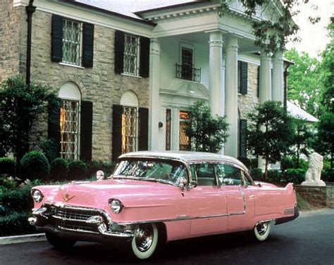 Elvis Presleys Pink Cadillac Parked In Front Of Graceland Etsy