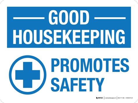 Good Housekeeping Promotes Safety Blue Landscape Wall Sign