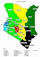 47 counties in Kenya map - Map of 47 counties in Kenya (Eastern Africa ...