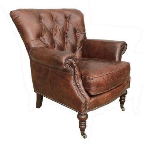 Lauren Leather Tufted Club Chair