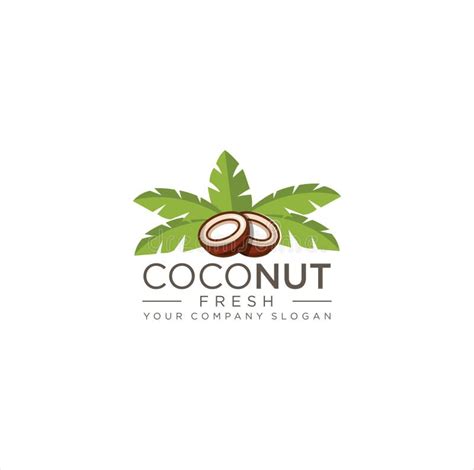 Nature Organic Coconut Logo Template Design Vector Stock Illustration Stock Illustration