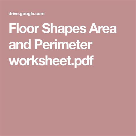 Area And Perimeter Floor Plan Worksheet Pdf Floorplansclick