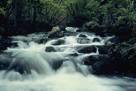 Free Picture Fast Mountain River Hazy Waterfall