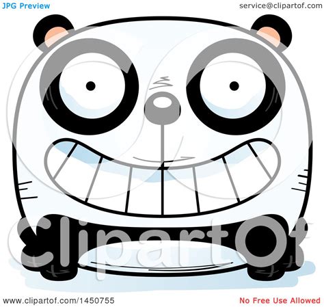 Clipart Graphic Of A Cartoon Grinning Panda Character Mascot Royalty