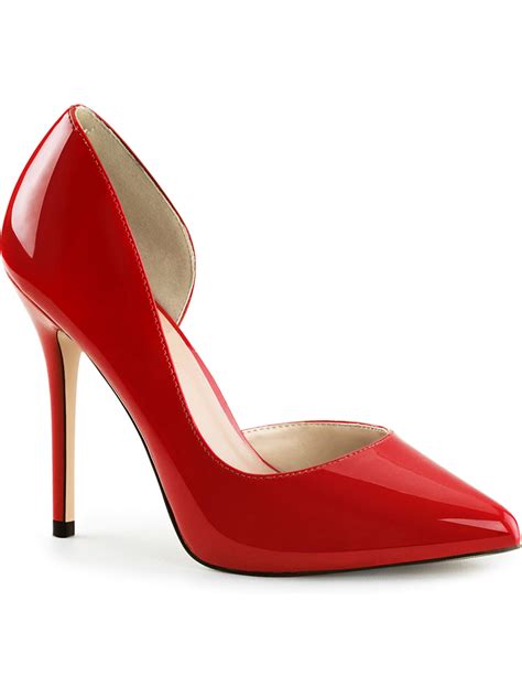 Summitfashions Womens Red High Heels Patent Shoes Pointed Toe Pumps