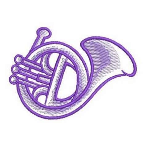 Purple French Horn Machine Embroidery Design Embroidery Library At