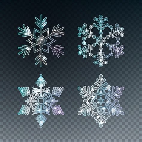 Premium Vector Ice Crystal Snowflakes