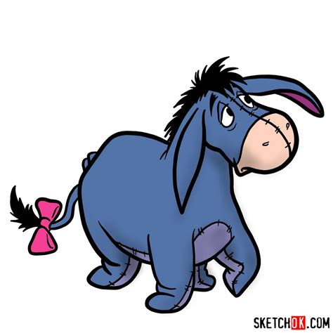 How To Draw Eeyore From Winnie The Pooh Easy Step By Step