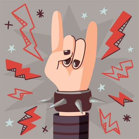 Premium Vector Music Hand Drawn Flat Punk Rock Illustration