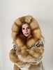 Real fox fur coat, Canadian red fox fur hooded coat. Genuine fox fur ...