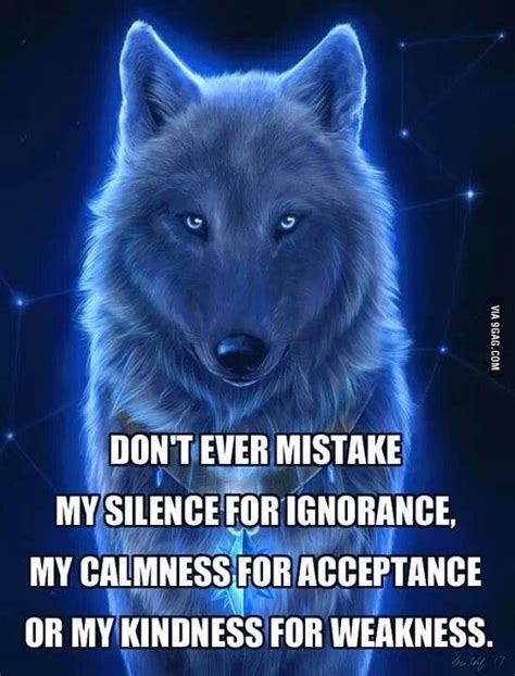 Silence Calmness And Quietness Wolf Quotes Wolf Sayings