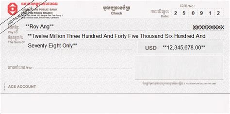 Maybe you would like to learn more about one of these? Cheque Writing/ Printing Software for Cambodia Banks