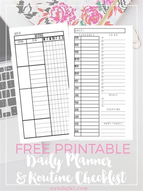 Editable Routine Checklist And Daily Planner Printable