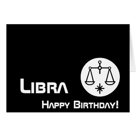 Libra Happy Birthday Customize Card Zazzle