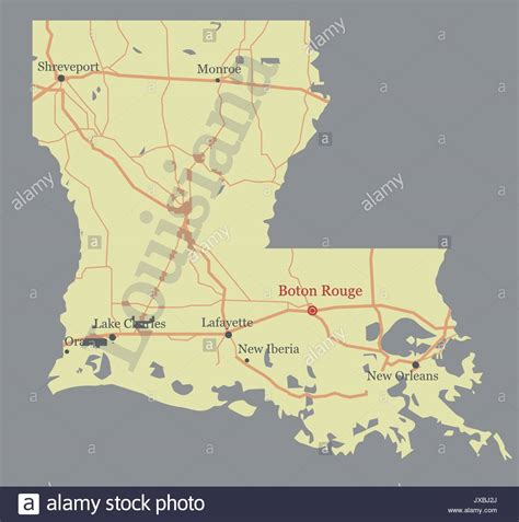 Louisiana Accurate Vector Exact Detailed State Map With Community