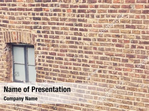 Brick Close Up View Wall Window Powerpoint Template Brick Close Up