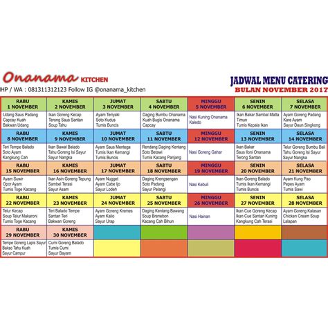 Daftar menu diet sehat selama 30 hari. Katering Keluarga Rumahan Paket Catering Harian u/ 8 Porsi ...