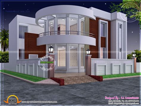 Modern House Plan With Round Design Element Kerala House