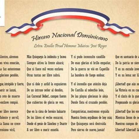 Himno Nacional Dominicano Los Símbolos Patrios Dominicano Letras