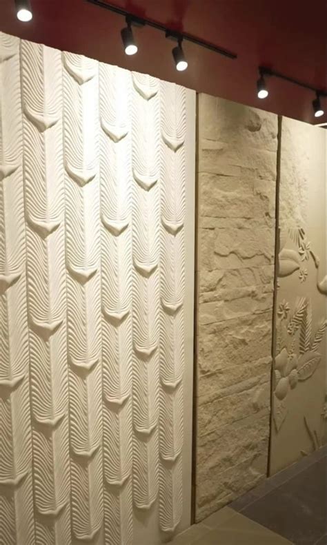 Polyurethane Exquisite Pu Feather 3d Wall Panel Decor Thickness 20 80