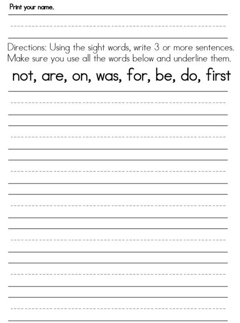 Grade 1 Writing Activities Worksheets