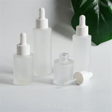 1 200pcs 30ml 50ml 60ml Dropper Bottle Frosted Glass White Cap