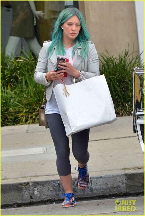 Hilary Duff Debuts New Turquoise Blue Hair Color Photos Photo 3328828 Hilary Duff Photos