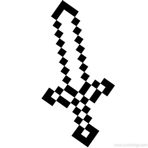 Minecraft Sword And Pickaxe Coloring Pages
